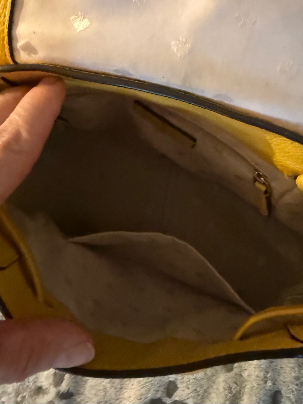 kate spade Yellow Pebbled Leather Drawstring Backpack - Picture 3 of 7